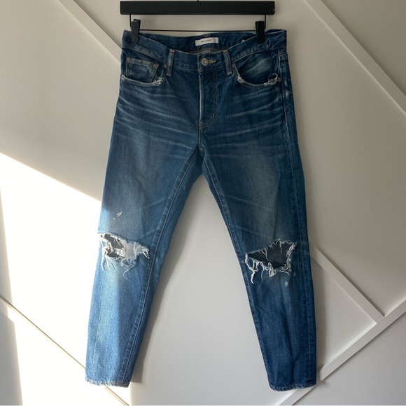 Moussy Distressed Mid Rise Skinny Japan Denim Jeans - 27 - Picture 1 of 14